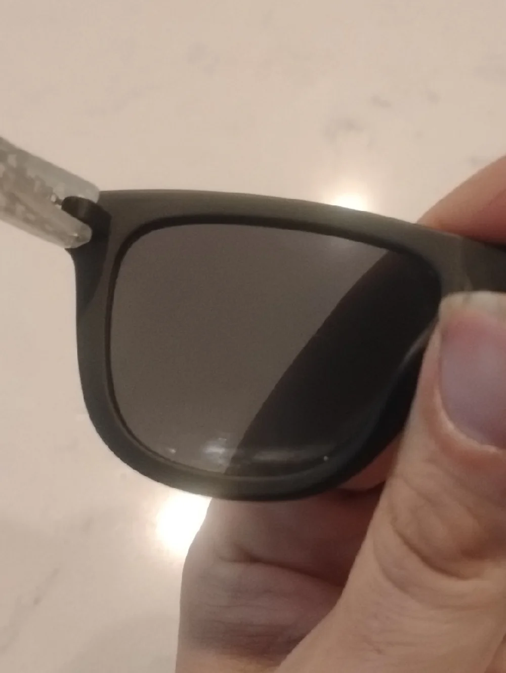 Kid's Black Knockarounds Frame Sunglasses with Checkered Arms